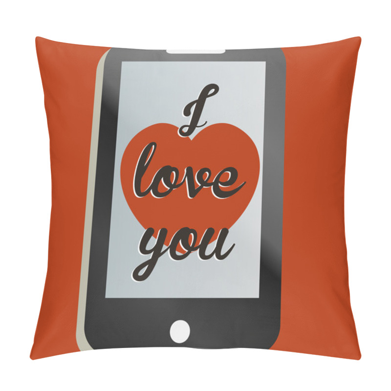 Personality  A Mobile Phone Valentine Text Message Illustration Pillow Covers