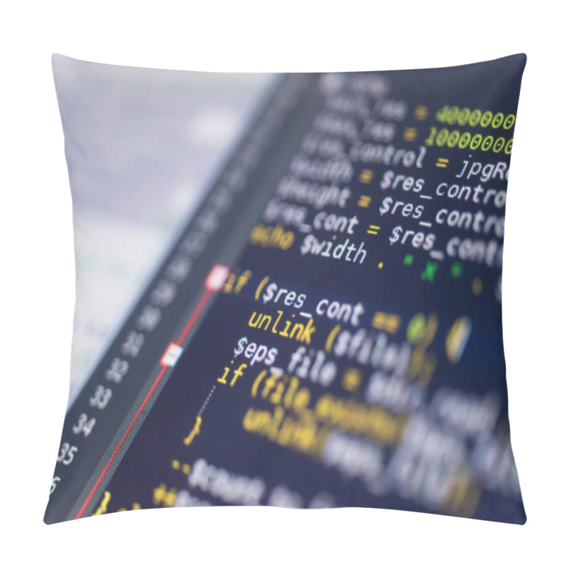 Personality  PHP Code On A Monitor, Programming Concept Pillow Covers