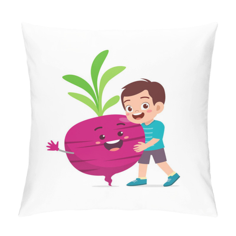 Personality  Cute Little Boy Stands With Bit Root Character Pillow Covers