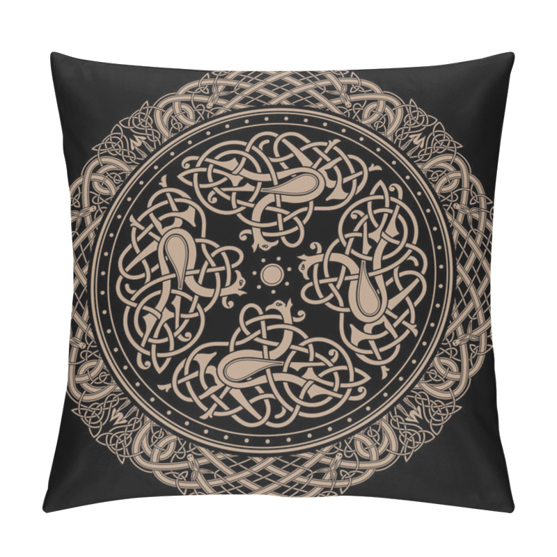 Personality  Ancient Celtic Mythological Symbol Of Bird. Celtic Knot Ornament Pillow Covers