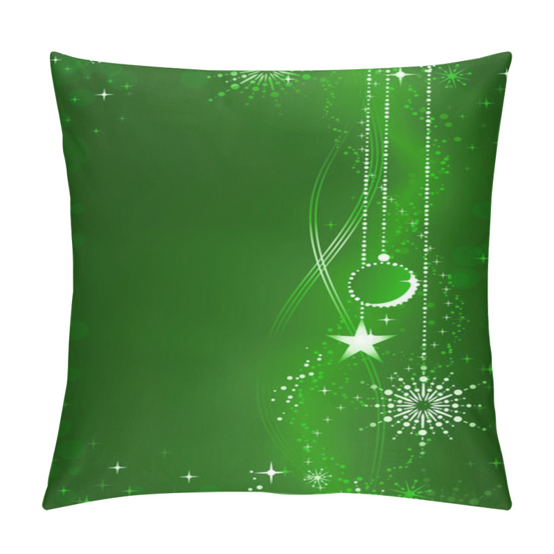 Personality  Abstract Green Christmas Background With Ornaments And Embellishment Pillow Covers