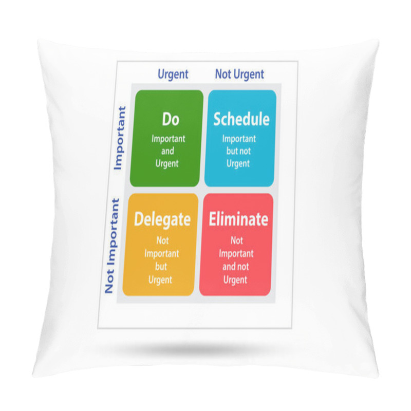 Personality  Eisenhower Matrix Helping To Prioritize Important Tasks Pillow Covers