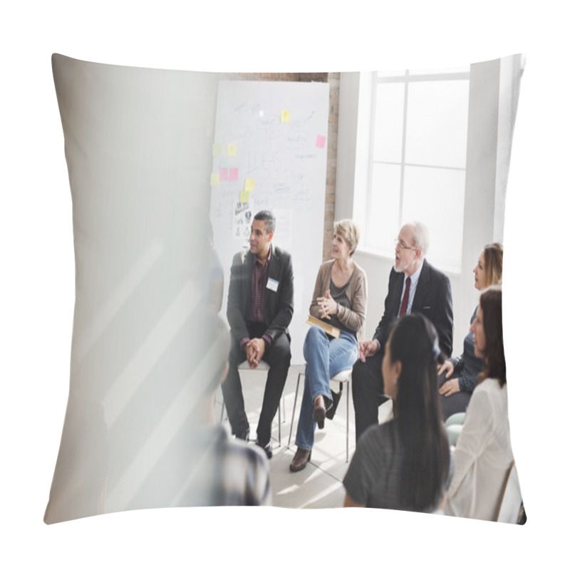 Personality  Business People At Meeting Pillow Covers