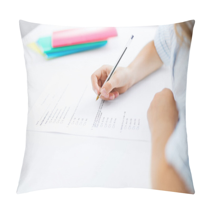 Personality  Little Girl Taking Test Pillow Covers