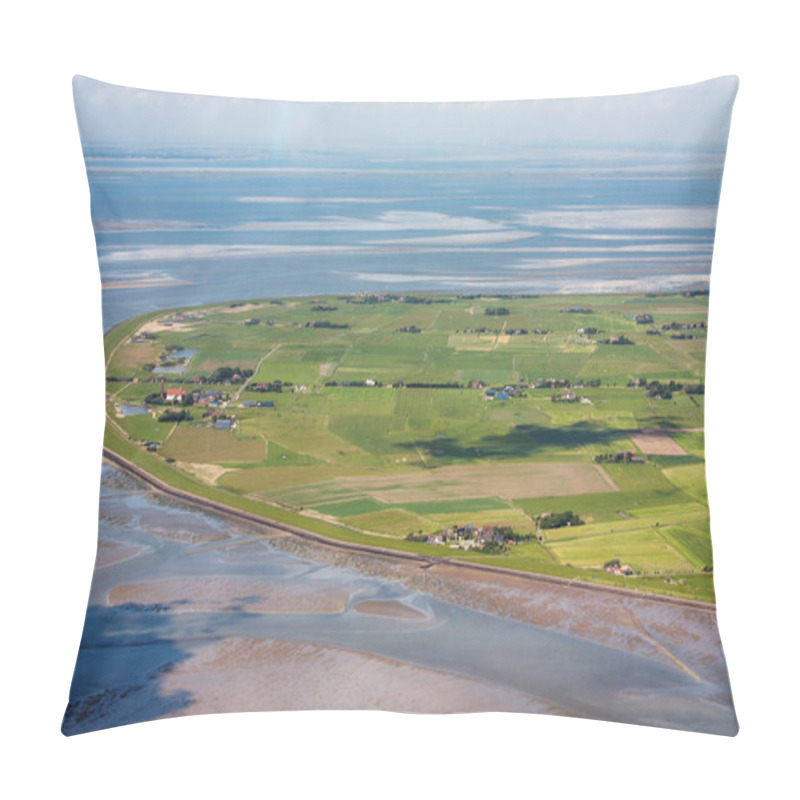 Personality  Pellworm Island, Aerial Photo Of The Schleswig-Holstein Wadden S Pillow Covers