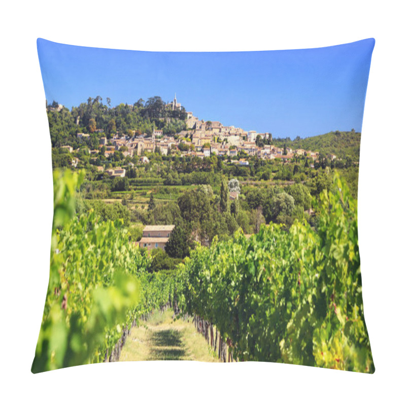 Personality  Village Of Bonnieux In Provence Overlooking The Vineyards. France Pillow Covers