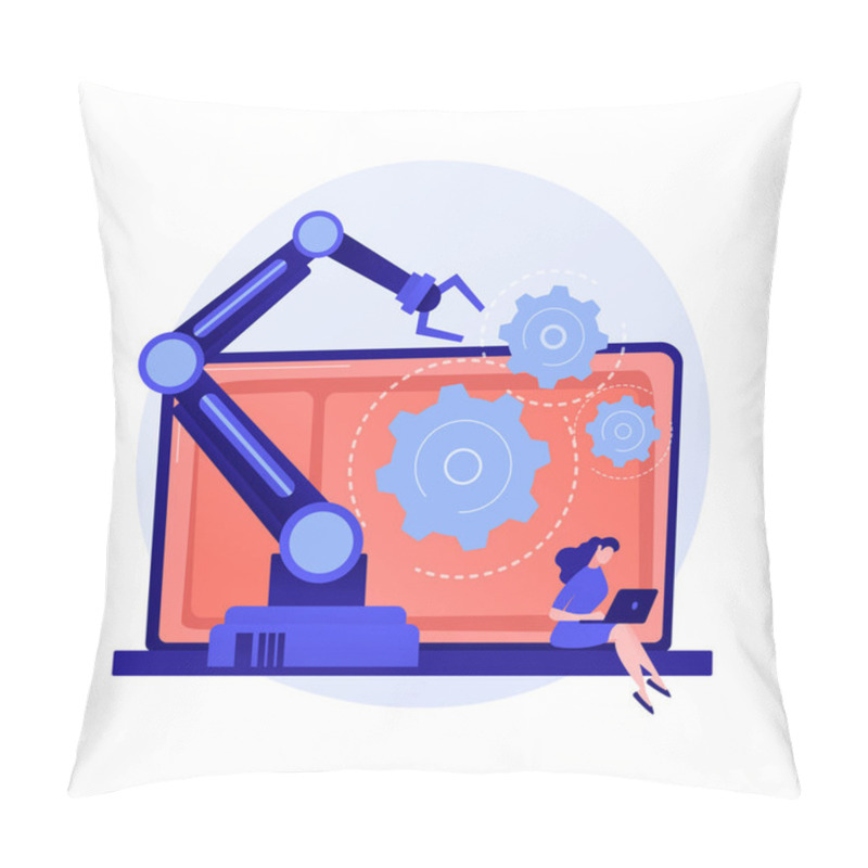 Personality  Marketing Automation Software And CRM. Web Based Solutions, Customer Relations Management, Digital Commerce. Customer Experience Management. Vector Isolated Concept Metaphor Illustration Pillow Covers