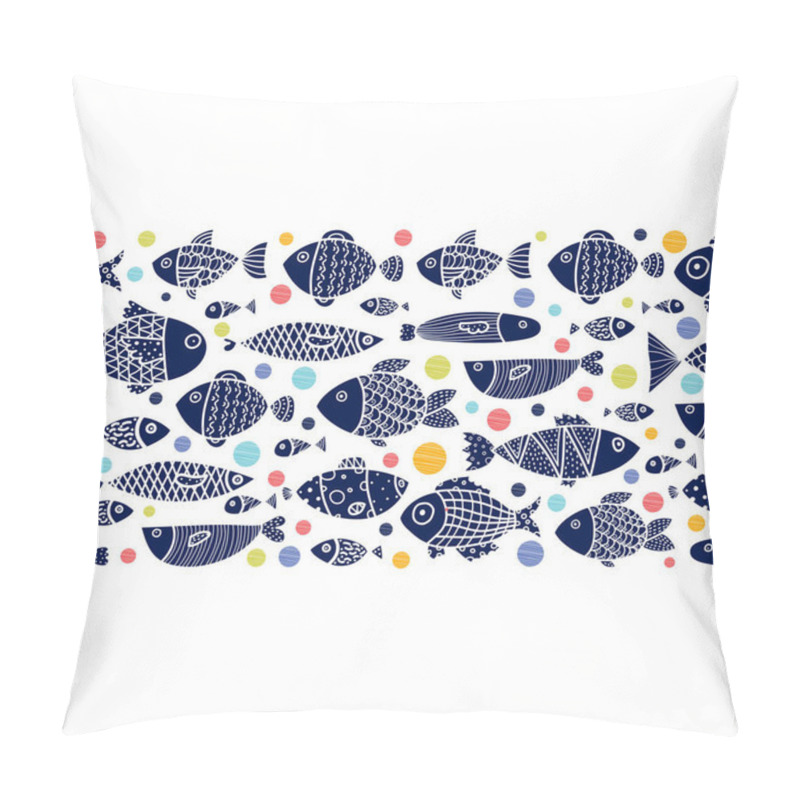 Personality  Cute Black Fish.  Kids Background. Can Be Used In Textile Industry, Paper, Background, Scrapbooking. Pillow Covers