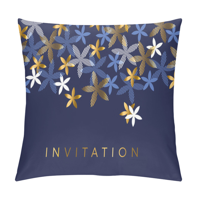 Personality  Elegant Blue And Gold Floral Element  Pillow Covers