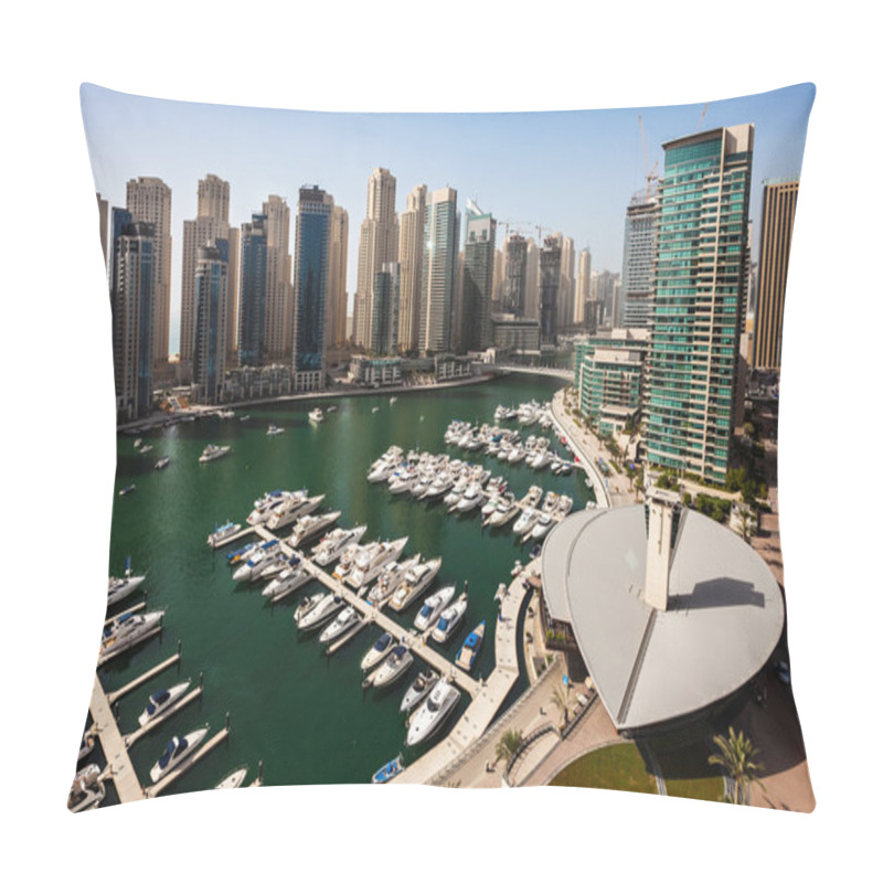 Personality  Dubai Marina At Day Time Pillow Covers