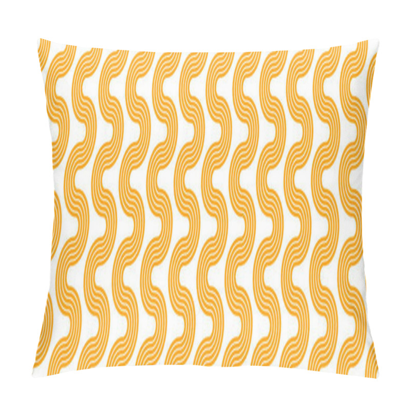 Personality  Paste Background, Element. Spaghetti Wavy Yellow And White Pattern Pillow Covers