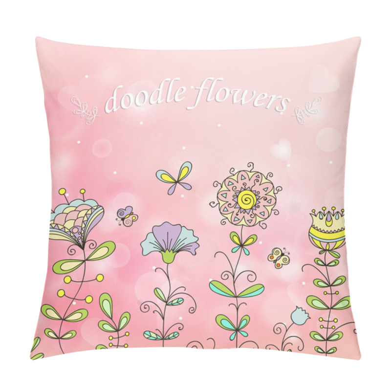 Personality  Simple Flowers On A Beautiful Pink Background Pillow Covers