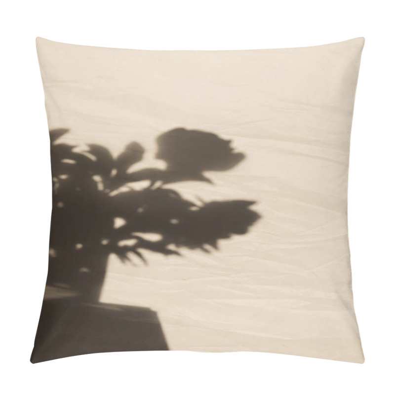 Personality  Peony Flowers Bouquet Sunlight Shadow On Neutral Beige Background Pillow Covers