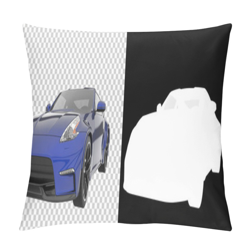 Personality  Sport Car Isolated On Background With Mask. 3d Rendering - Illustration Pillow Covers