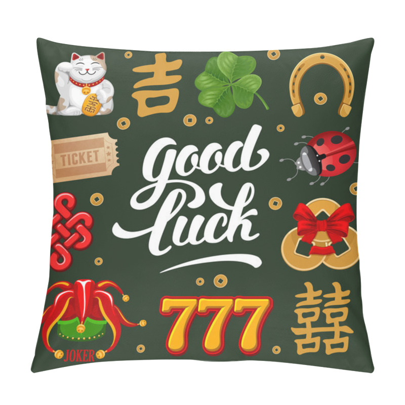 Personality  Set Of Lucky Charms, Symbols And Talismans Pillow Covers