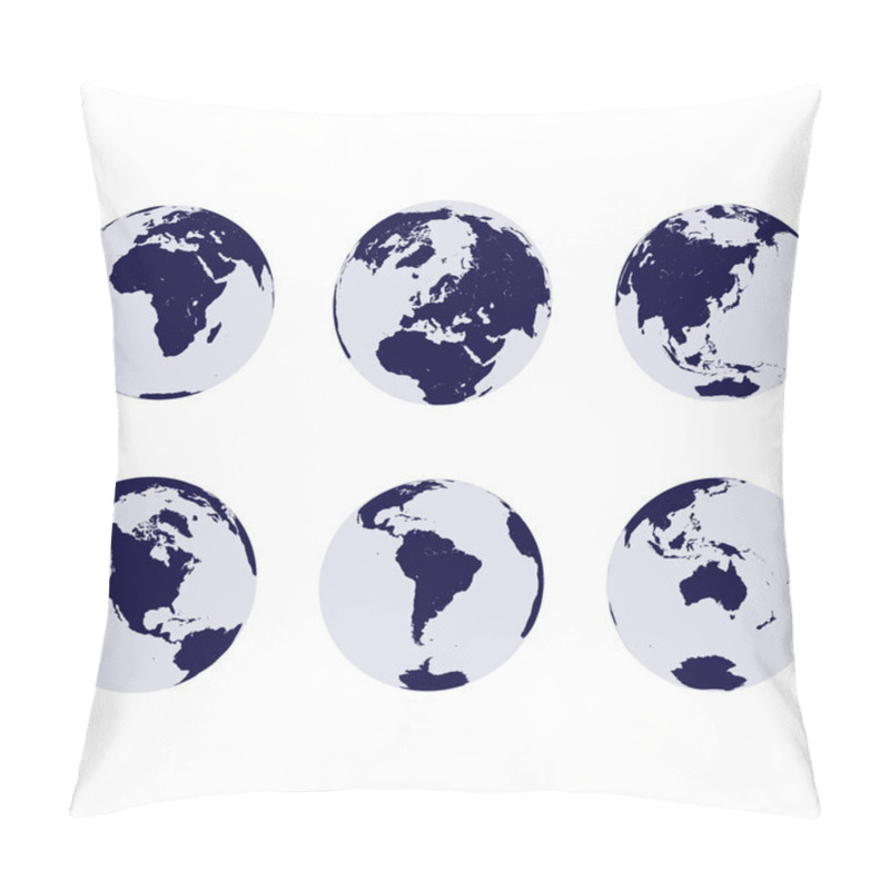 Personality  Earth Globes With 6 Continents Pillow Covers