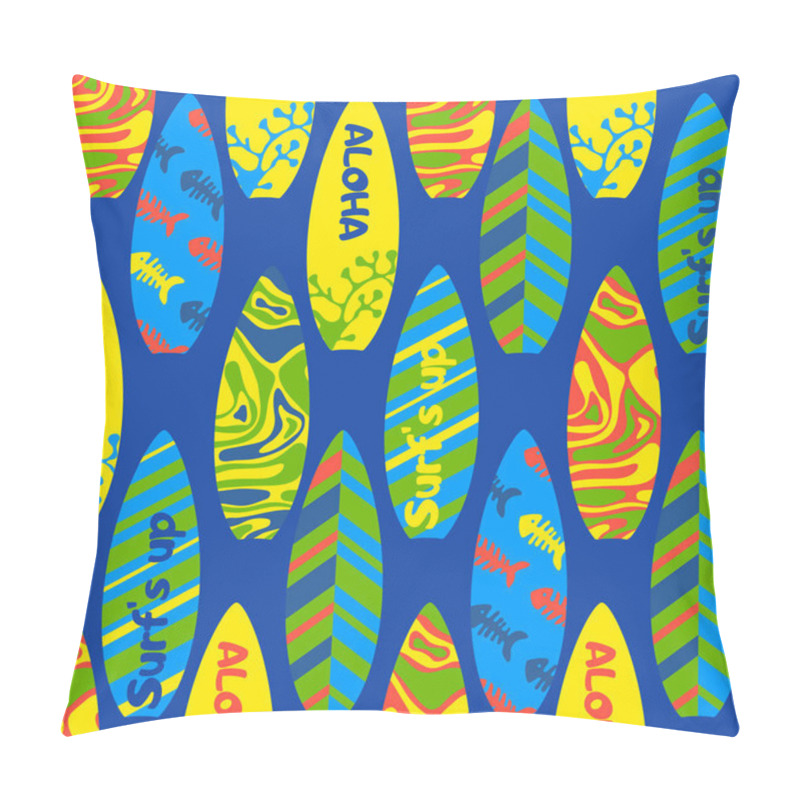 Personality  Print With Surfboards. Funny Seamless Pattern For Clothes Summer. Pillow Covers