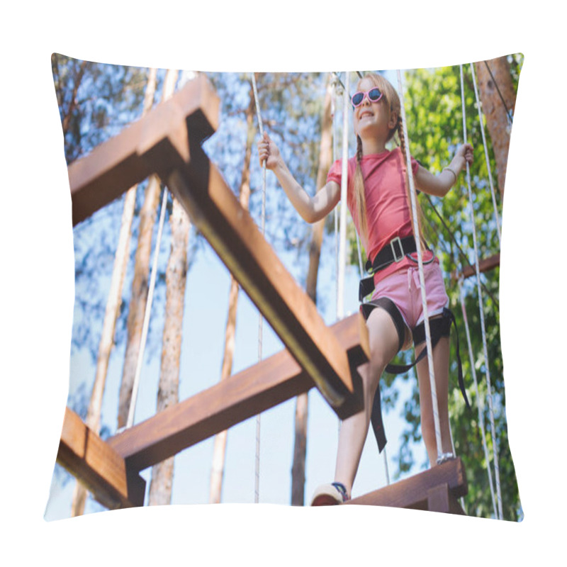 Personality  Cute Little Girl Moving Around Rope Park Pillow Covers