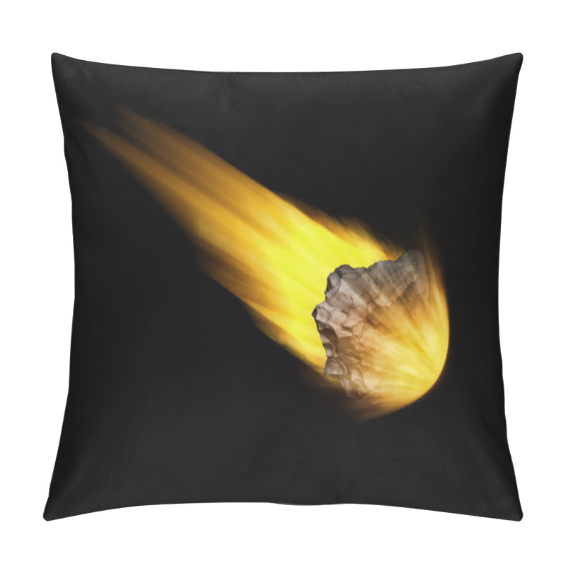 Personality  Falling Asteroid On Black Background (Hight Resolution 3D Image) Pillow Covers