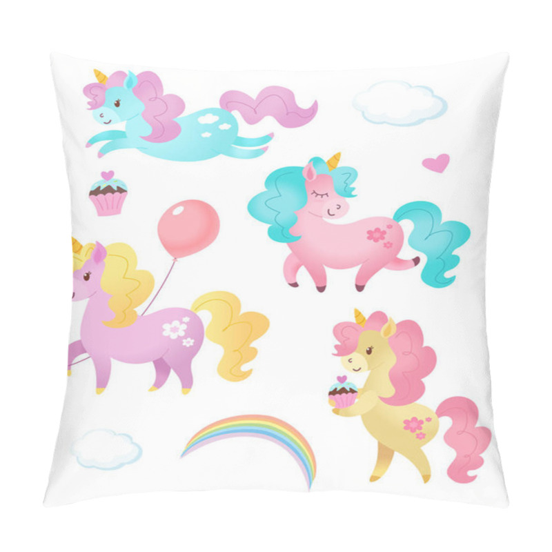 Personality  Unicorn Pattern. Vector Seamless Texture. Pillow Covers