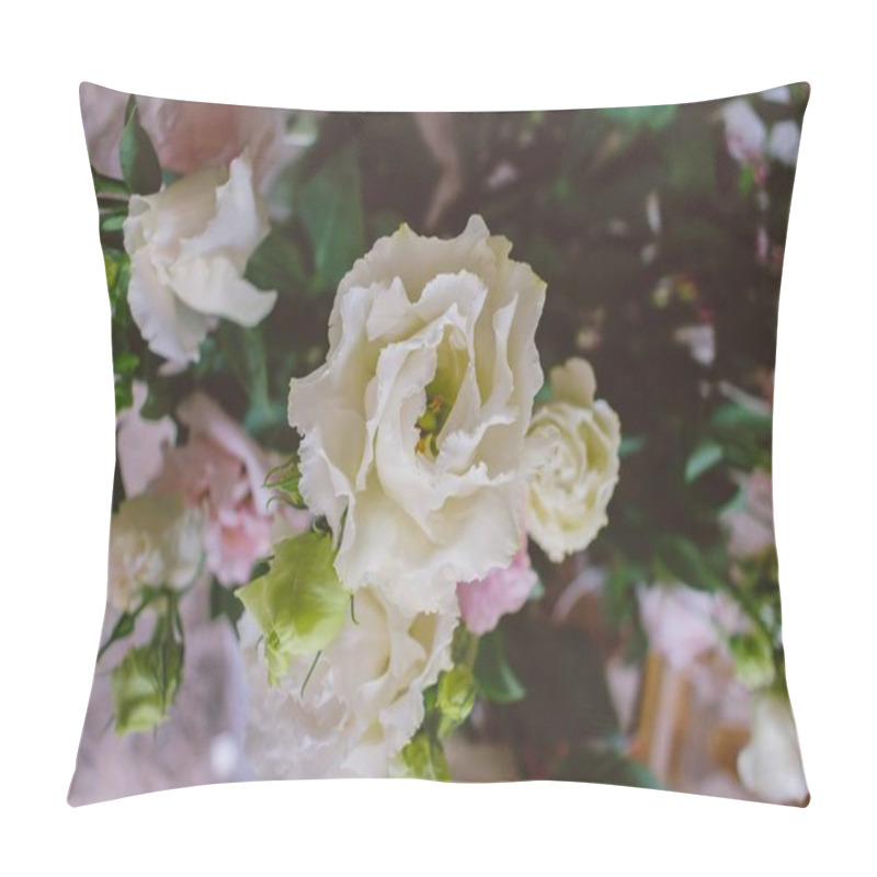 Personality  Beautiful White And Pink Flowers In A Lush Bouquet Arrangement. Pillow Covers