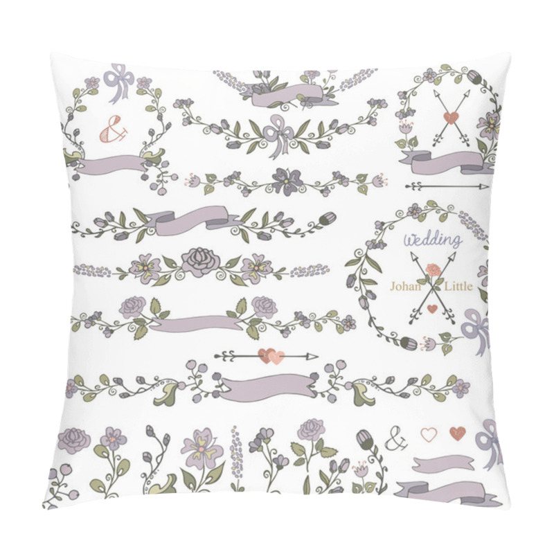 Personality  Doodles Border Flowers Pillow Covers