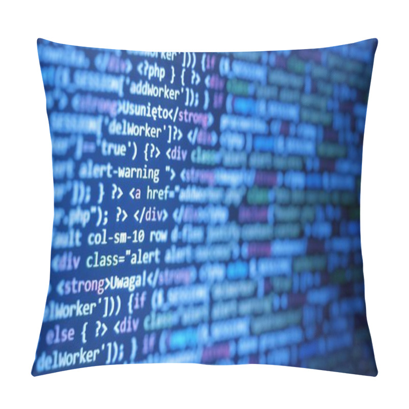 Personality  Programming Code Abstract Technology Background Of Software Developer Pillow Covers