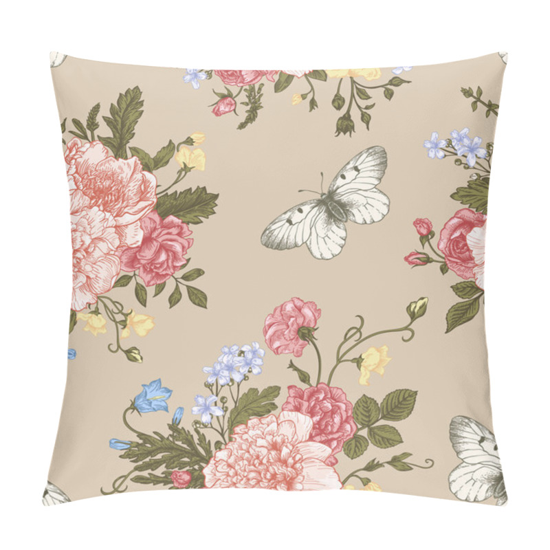 Personality  Pattern With  Flowers And Butterflies. Pillow Covers