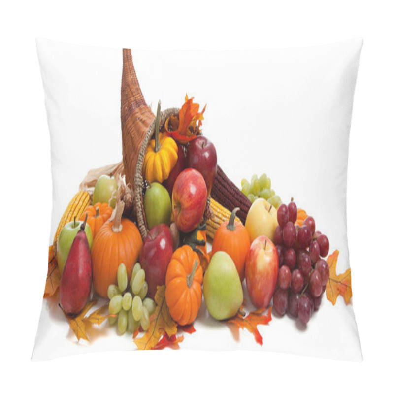 Personality  Fall Cornucopia On A White Back Ground Pillow Covers