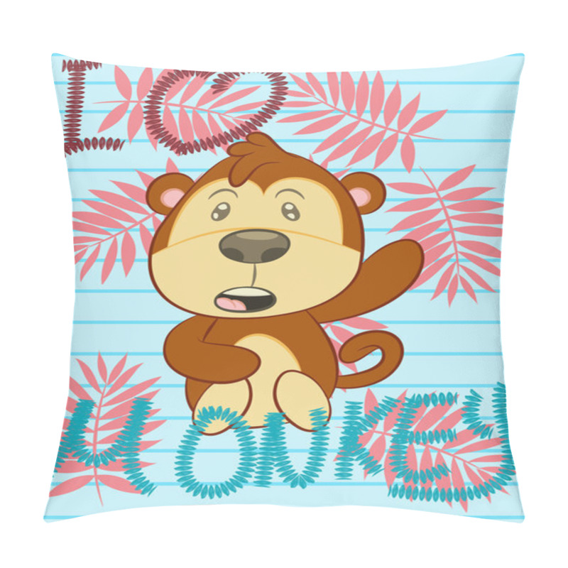 Personality  Illustration Vector Of Cute Monkeys. Pillow Covers