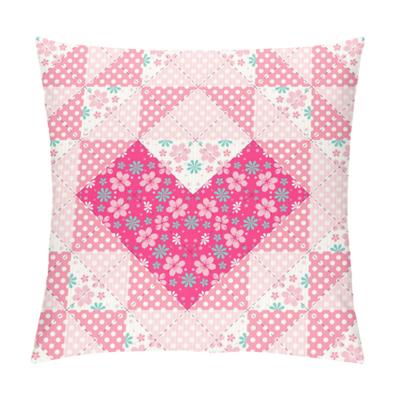 Personality  Patchwork Pattern With Heart Pillow Covers