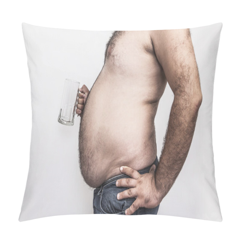 Personality   Man Holds Empty Big Beer Mug  Pillow Covers