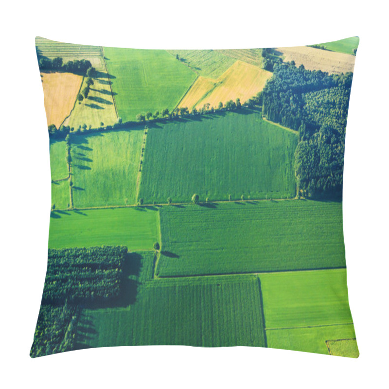 Personality  Aerial View Of Green Fields And Slopes Pillow Covers