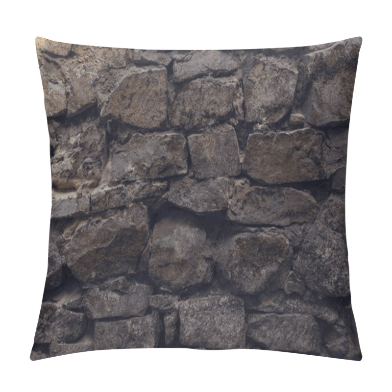 Personality  Close-up View Of Old Weathered Rough Grey Wall Textured Background   Pillow Covers