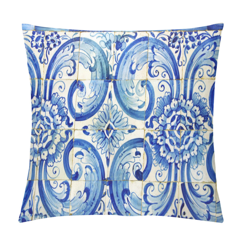 Personality  Old Blue Tiles At Portugal Pillow Covers