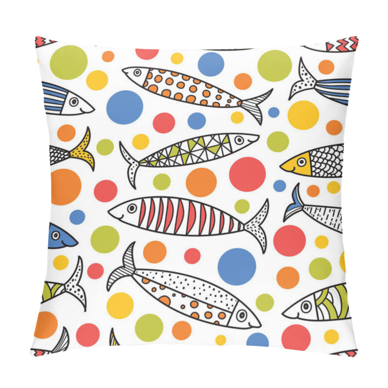 Personality  Cute Fish.  Kids Lbackground. Seamless Pattern. Can Be Used In Textile Industry, Paper, Background, Scrapbooking. Pillow Covers