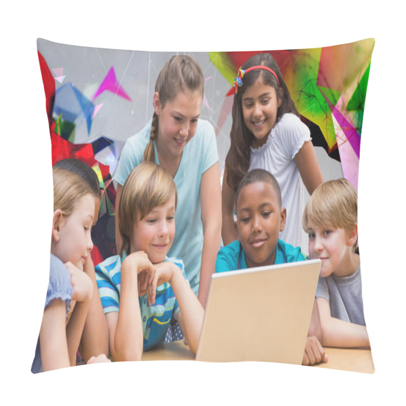 Personality  Pupils Using Tablet Computer Pillow Covers