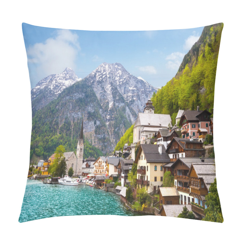 Personality  Beautiful Summer Alpine Hallstatt Town Pillow Covers