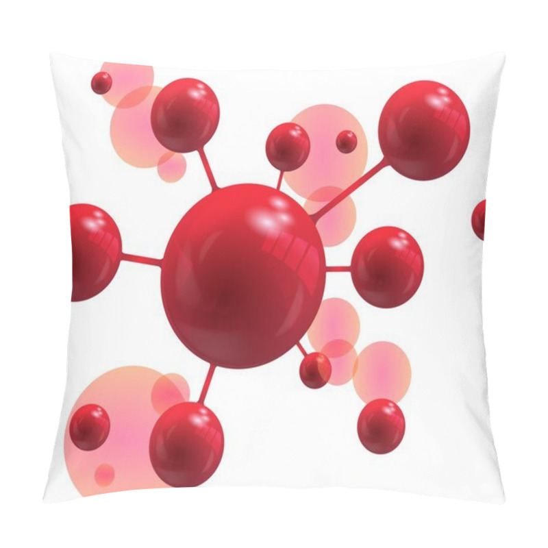 Personality  Red Molecule . Chemistry. Pillow Covers