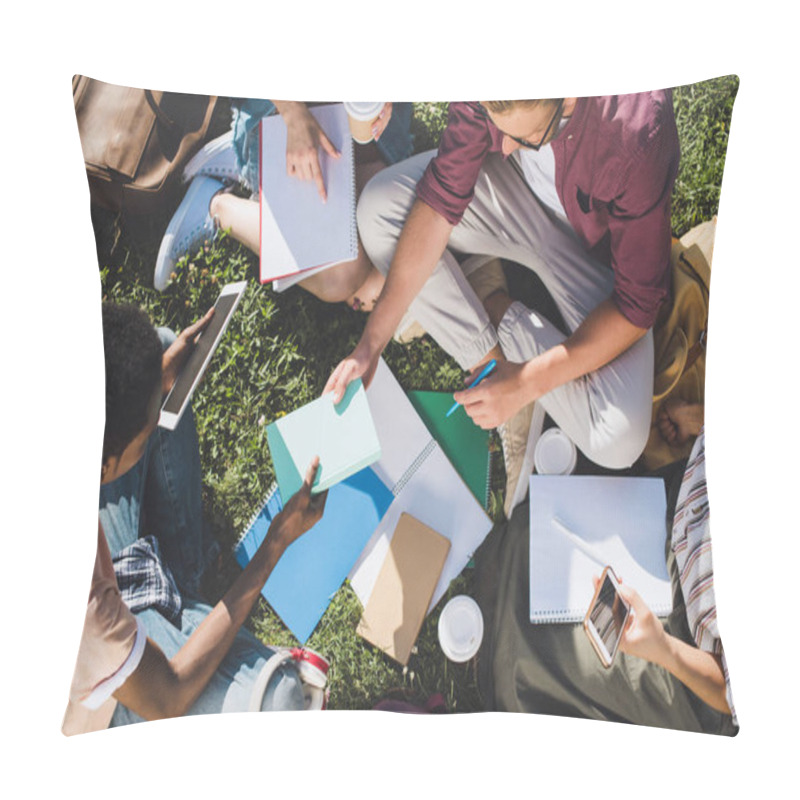 Personality  Multiethnic Students Studying Together  Pillow Covers