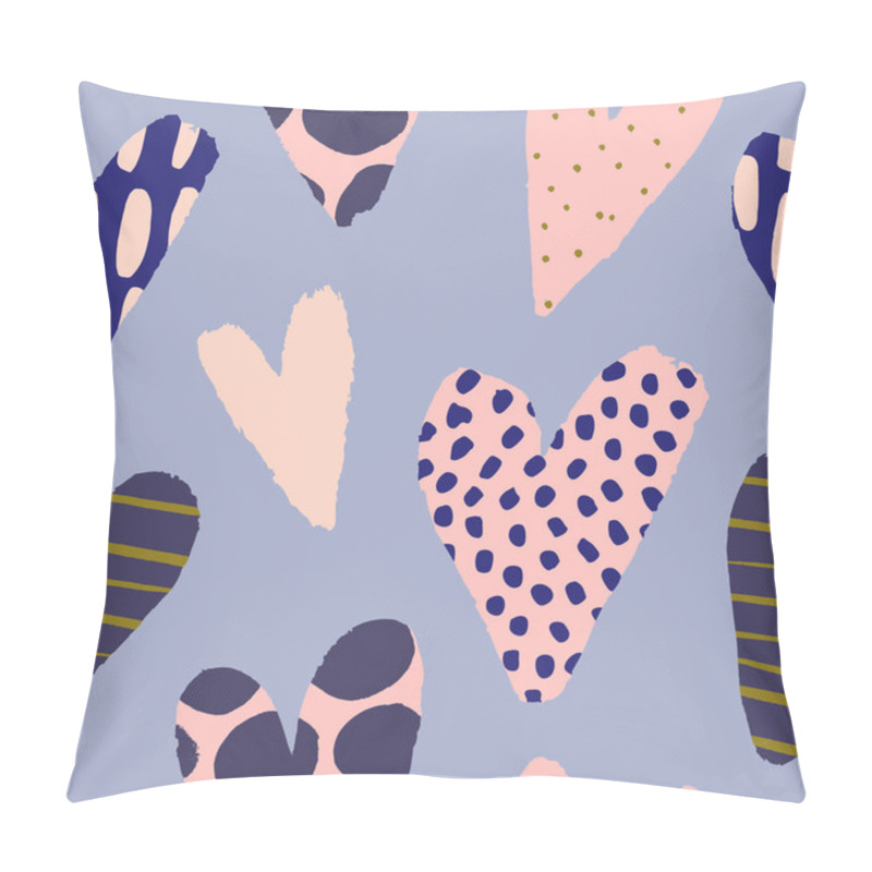 Personality  Cute Seamless Pattern With Hearts. Valentine's Day Vector Texture With Hand Drawn Hearts. Pillow Covers