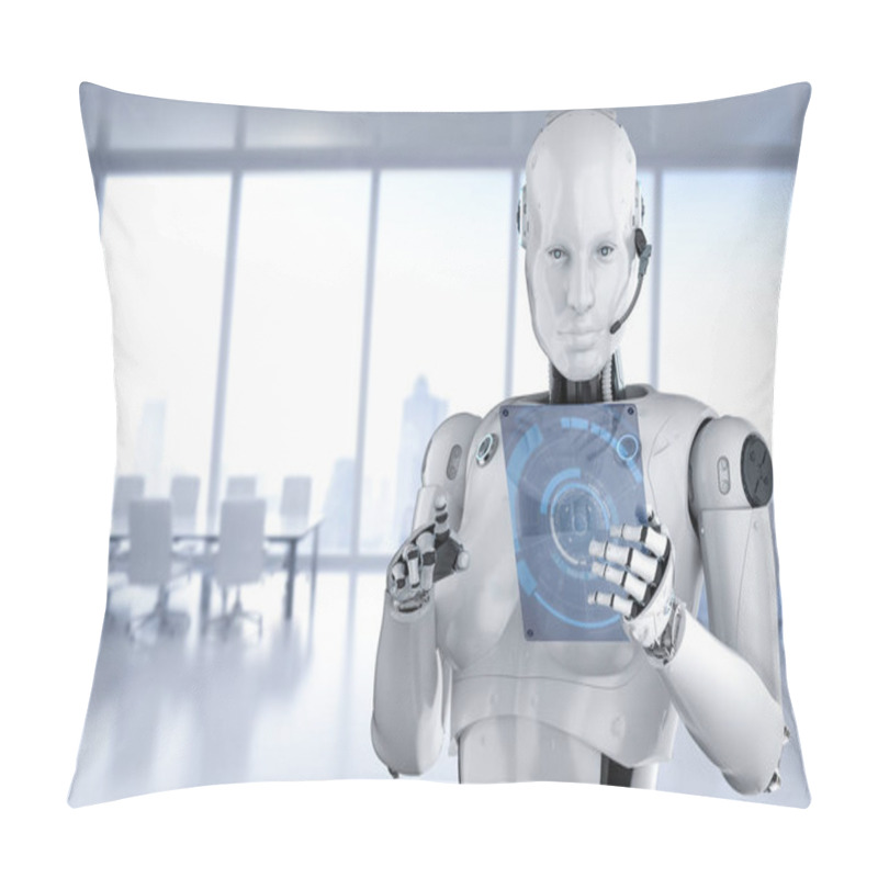 Personality  Female Cyborg With Glass Tablet Pillow Covers