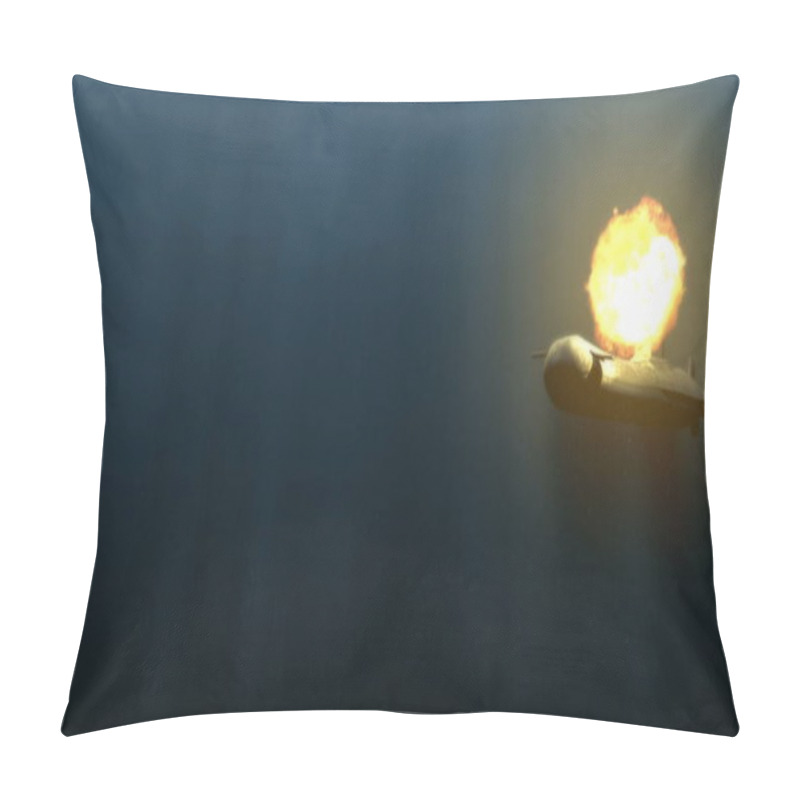 Personality  Submarine Underwater With Bobm Explosion 3d Illustration Pillow Covers