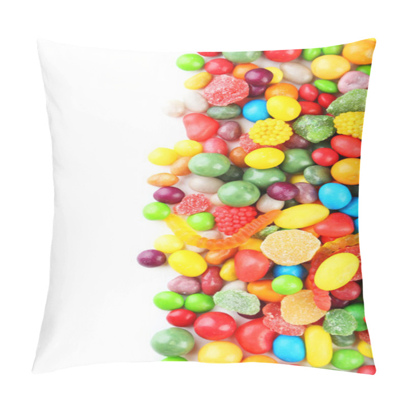 Personality  Candies On White Background Pillow Covers