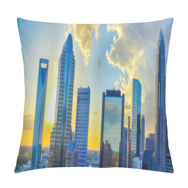 Personality  Sunset Over Charlotte City Skyline Of North Carolina Pillow Covers