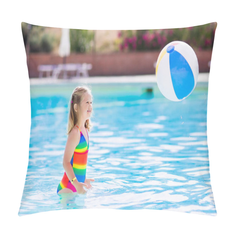 Personality  Child In Swimming Pool On Summer Vacation Pillow Covers