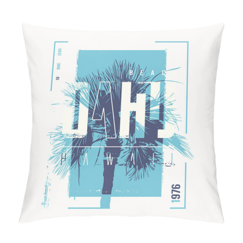 Personality  Hawaii Oahu Beach Vector T-shirt Design, Poster, Print Pillow Covers