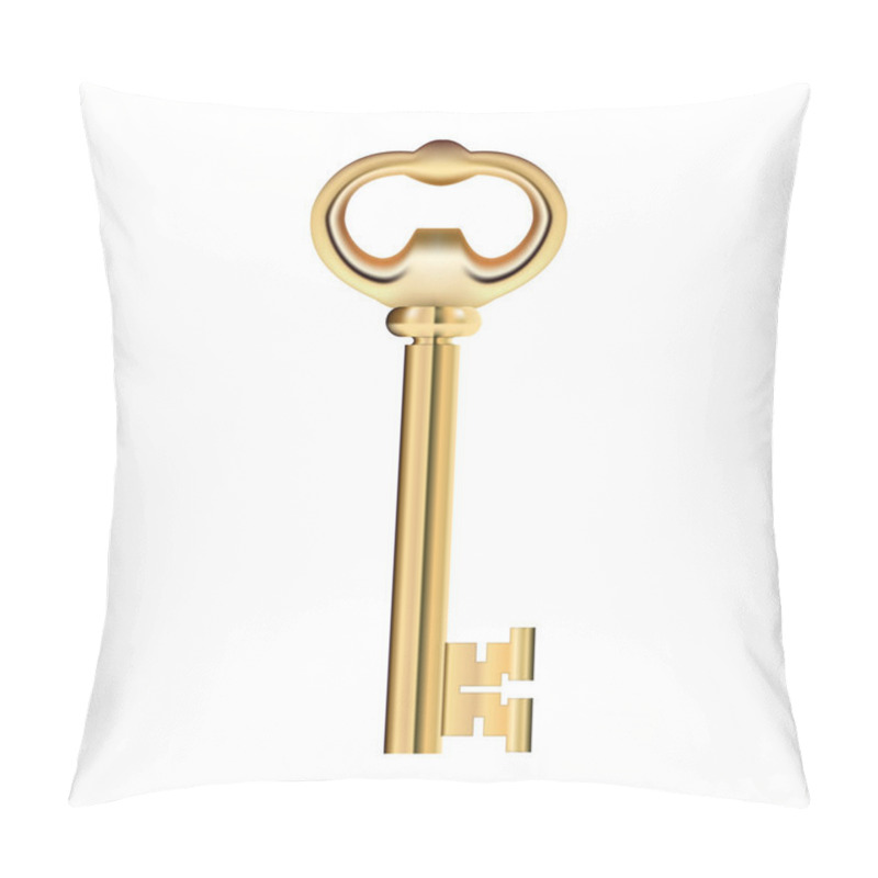 Personality  Golden Key Isolated On White Background. Vector Pillow Covers