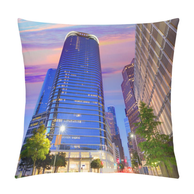 Personality  Houston Downtown Skyline Sunset At Texas US Pillow Covers