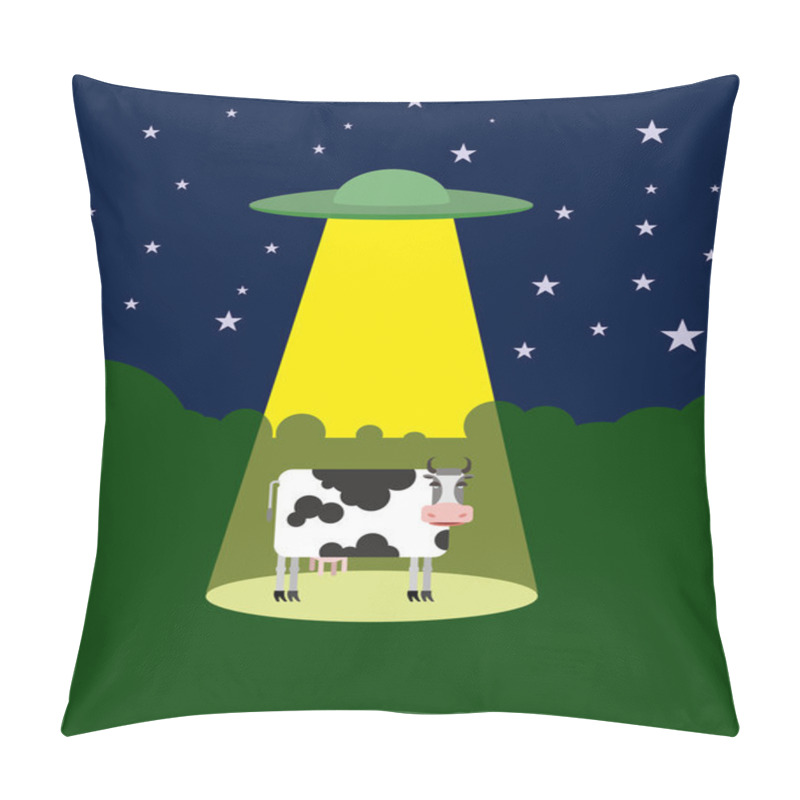 Personality  UFO Abducts A Cow. Space Aliens And Cattle. Flying Saucer Beam P Pillow Covers